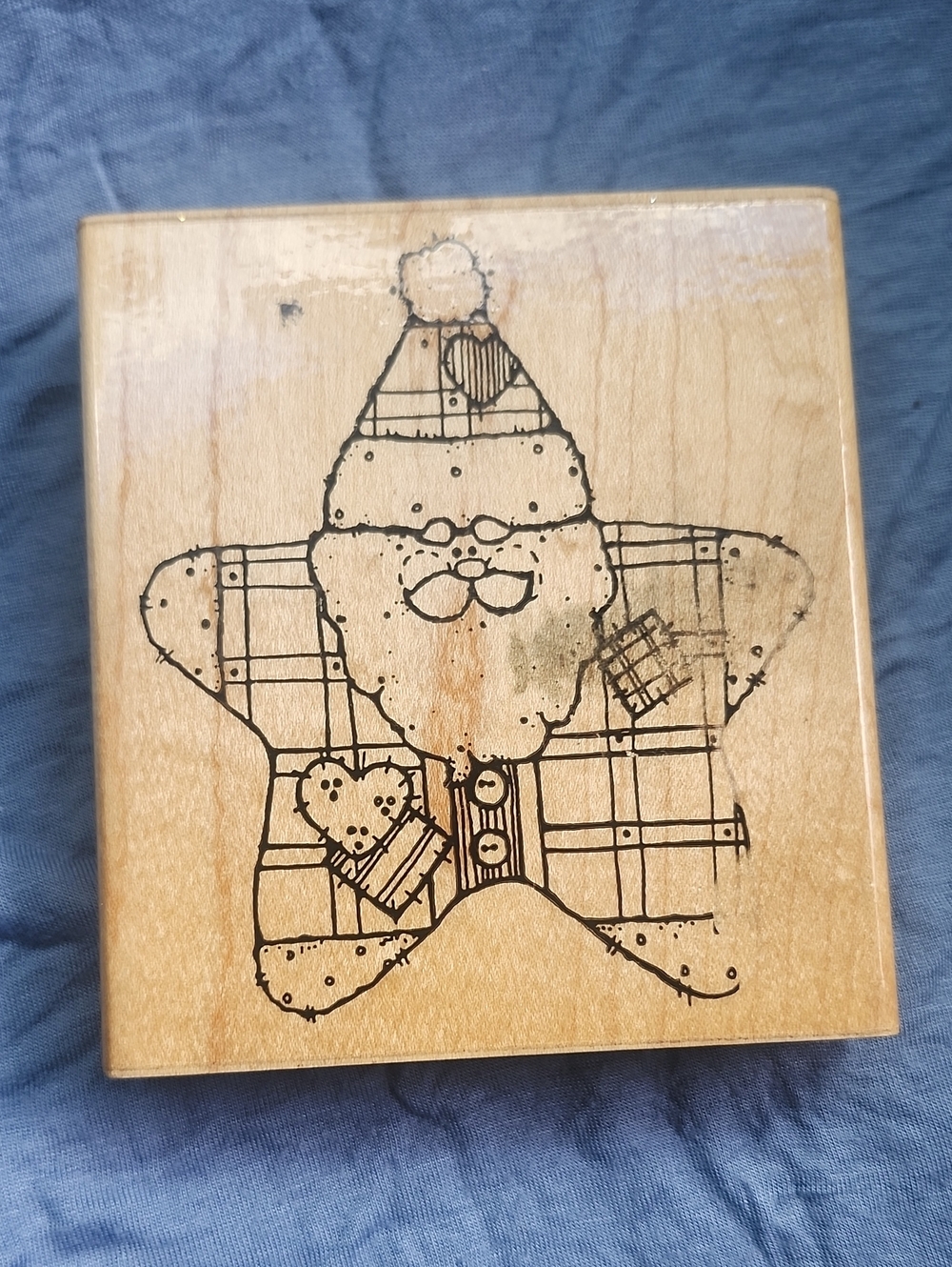 Large christmas star rubber stamp $6